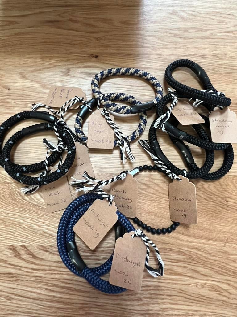 Lot herenarmbanden, 11 stuks, maat 19 en 20, Ophalen of Verzenden, Nieuw