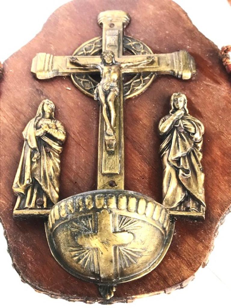 Wijwatervat Klooster H. Familie messing Antiek😍💑🙏🤗, Antiek en Kunst, Antiek | Religieuze voorwerpen, Ophalen of Verzenden