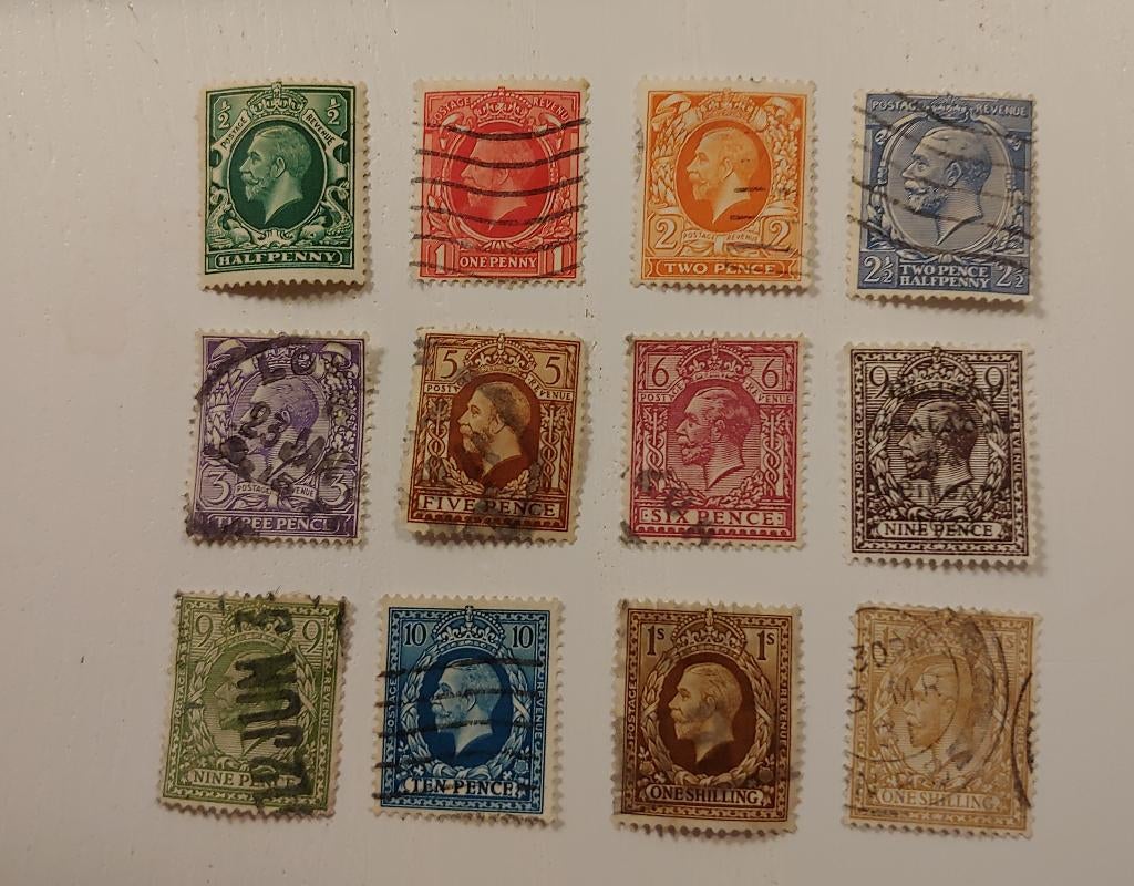 1912 King George V, série complète de 12 pièces, Enlèvement ou Envoi, Autres pays, Affranchi