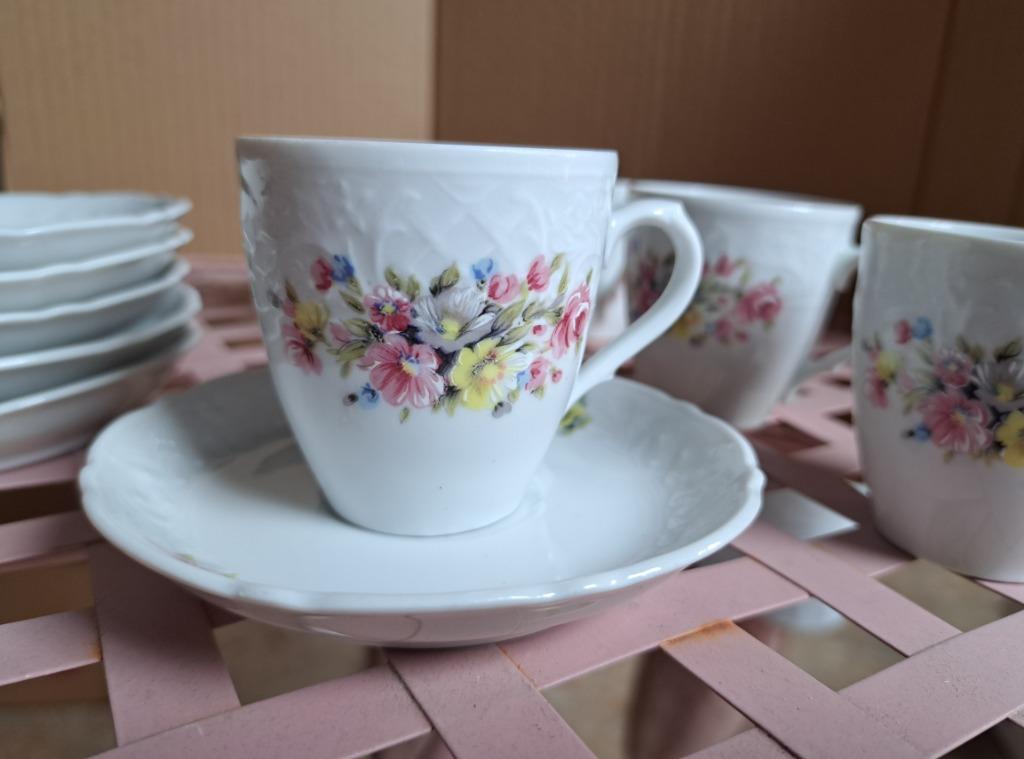 6 sachets à expresso avec soucoupe Bavaria Schumann Arzberg, Poterie, Comme neuf, Enlèvement, Autres styles