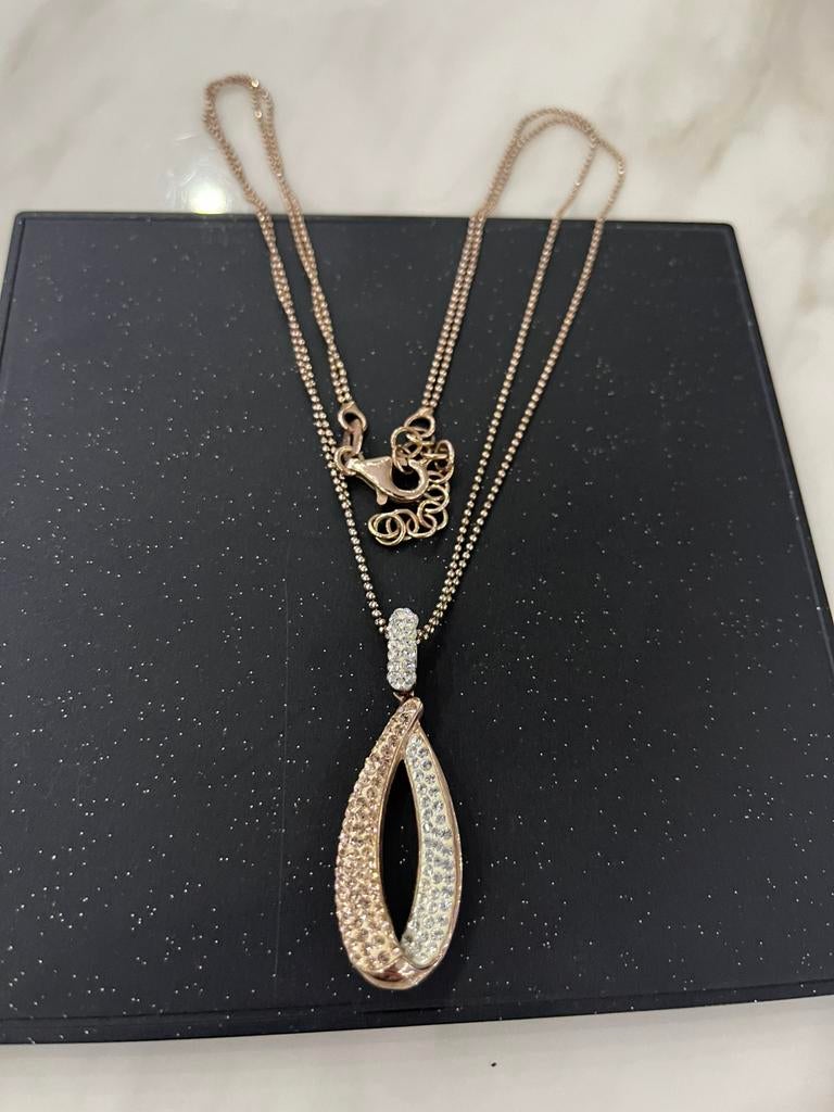 Zilver rose ketting 925, Enlèvement ou Envoi, Comme neuf, Or