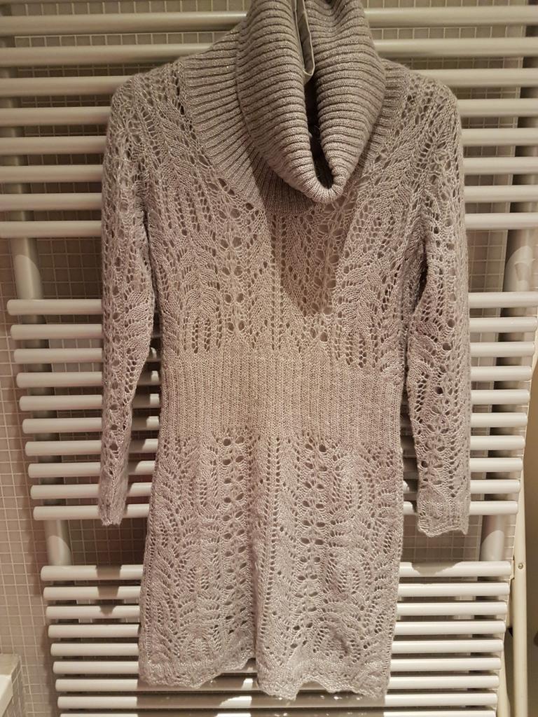 Grijze wollen jurk + onderjurk Talking French maat S, Kleding | Dames, Jurken, Gedragen, Maat 36 (S), Grijs, Boven de knie, Ophalen of Verzenden