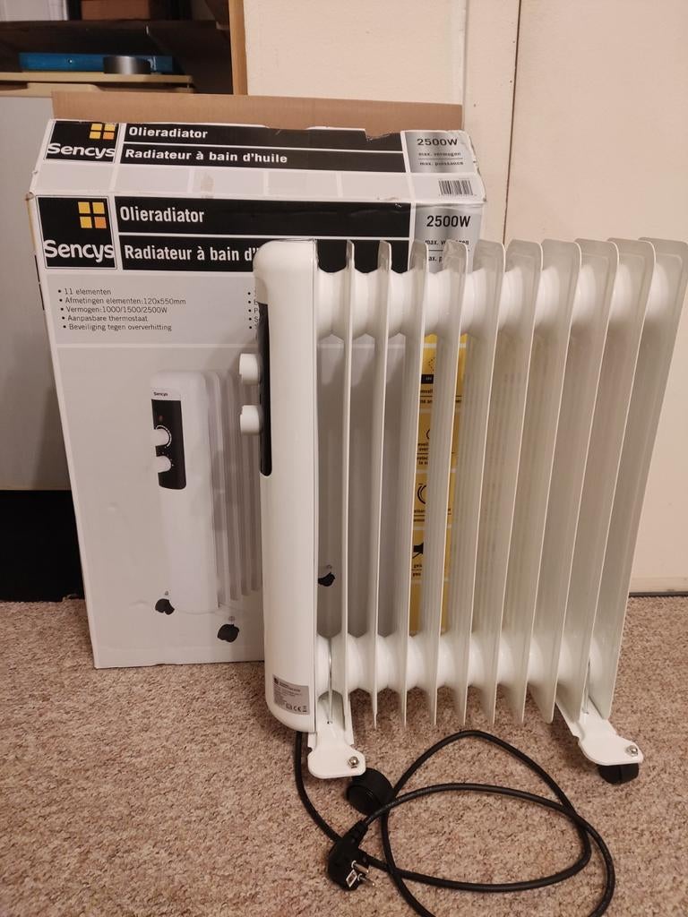 Radiateur à huile blanc Sencys 2500W, Enlèvement, Neuf
