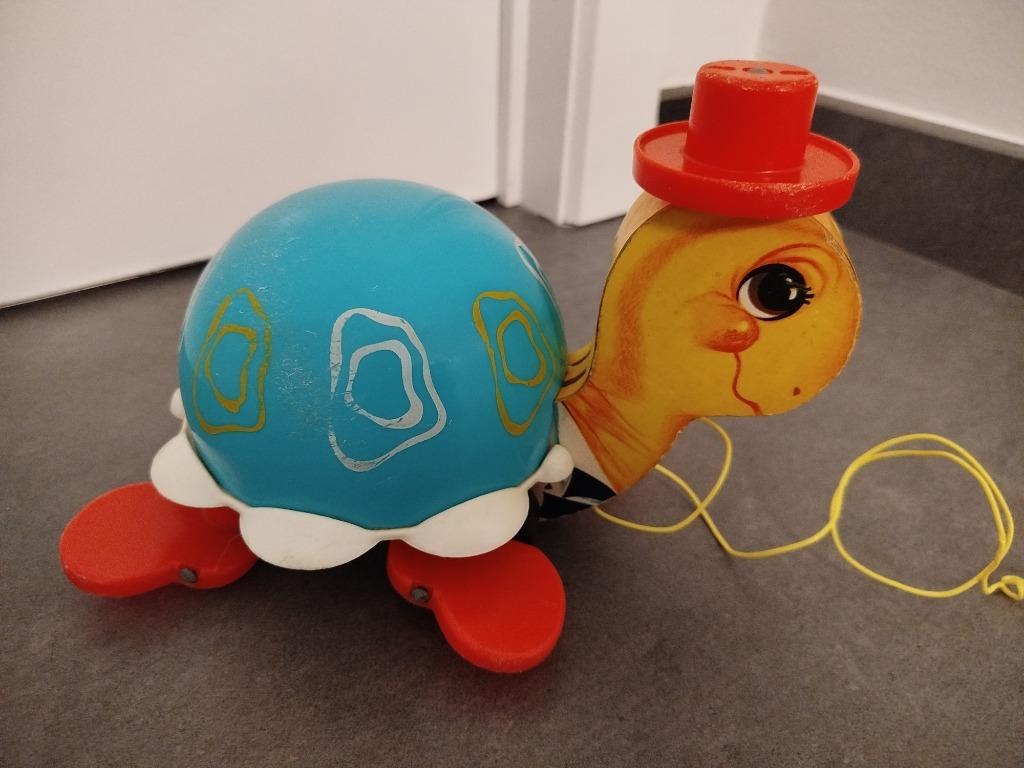 Fisher Price vintage tip-toe turtle tortue  jouet bébé, Enlèvement, Utilisé, Jouet à Pousser ou Tirer, Sonore