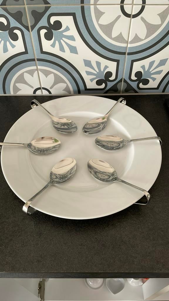 Aperitief bord met 6 lepelhapjes, Ophalen of Verzenden, Zo goed als nieuw