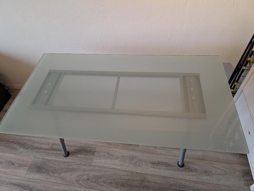 Glazen tafel (150cm x 80cm), Ophalen, Gebruikt, 100 tot 150 cm, Glas