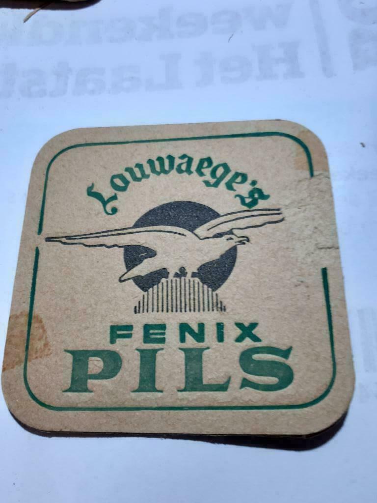 oude bierkaartje: Louwaege's Fenix Pils, Verzamelen, Ophalen of Verzenden