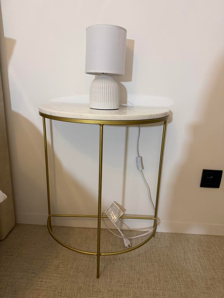 Bijzettafels set Echt Marmer- Maisons du Monde, Overige materialen, Minder dan 55 cm, Hotel chic - modern glam, Rond