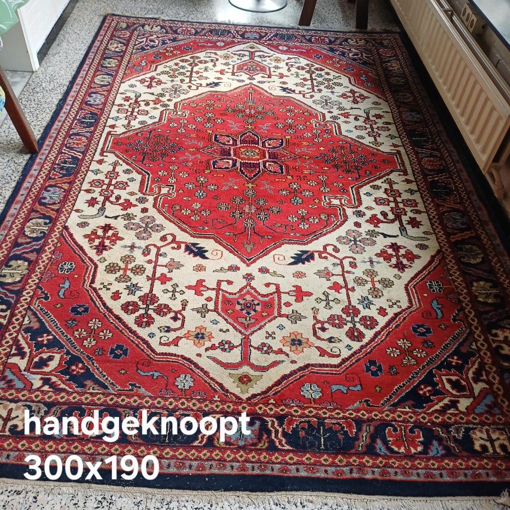 vintage handgeknoopt tapijt, Antiek en Kunst, Ophalen