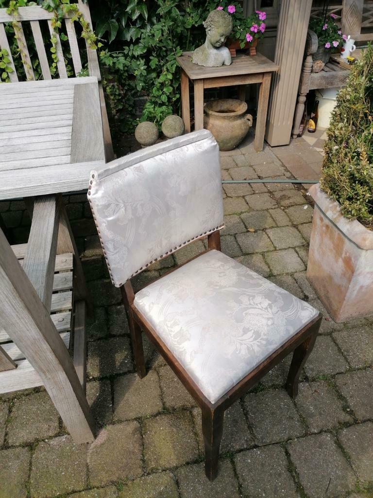 Antiek eikenhout boudoir stoeltje, Antiek en Kunst, Ophalen of Verzenden