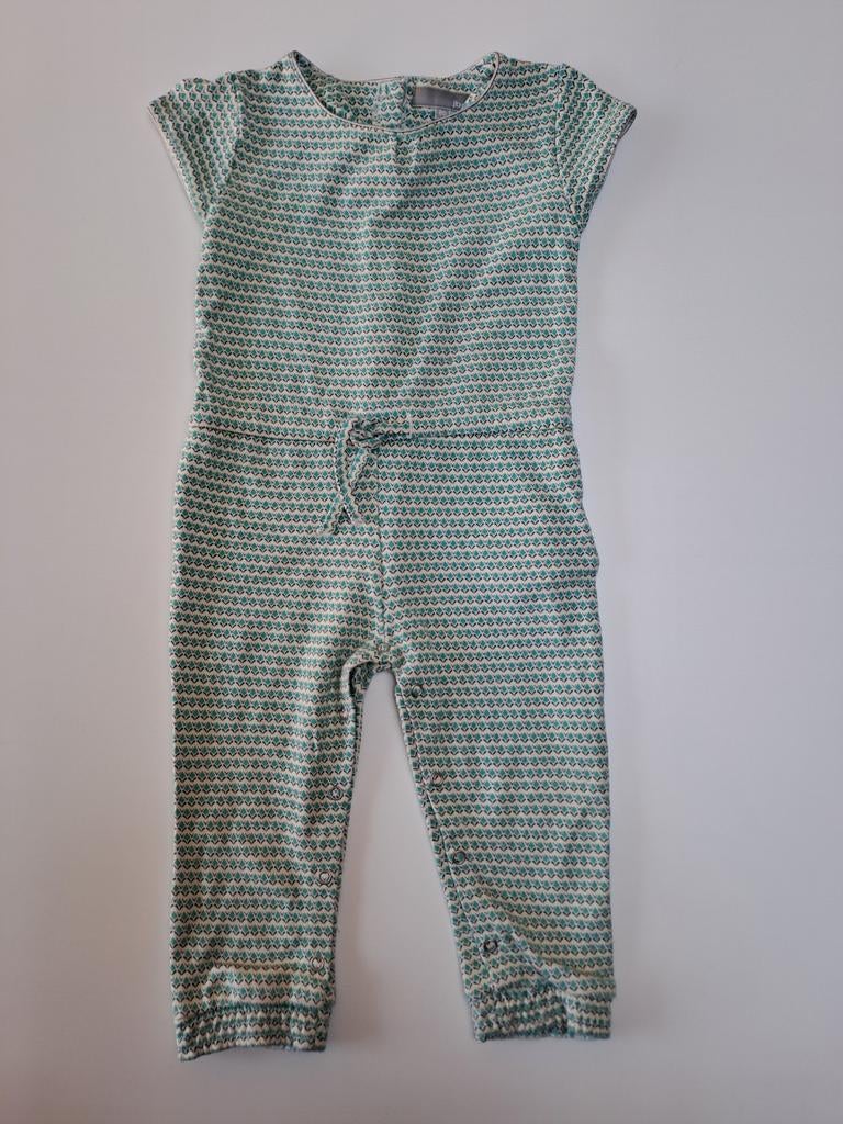 Mt 80 Turquoise, zwarte en gele jumpsuit met kapmouwen, Kinderen en Baby's, Babykleding | Maat 80, Meisje, JBC, Ophalen of Verzenden