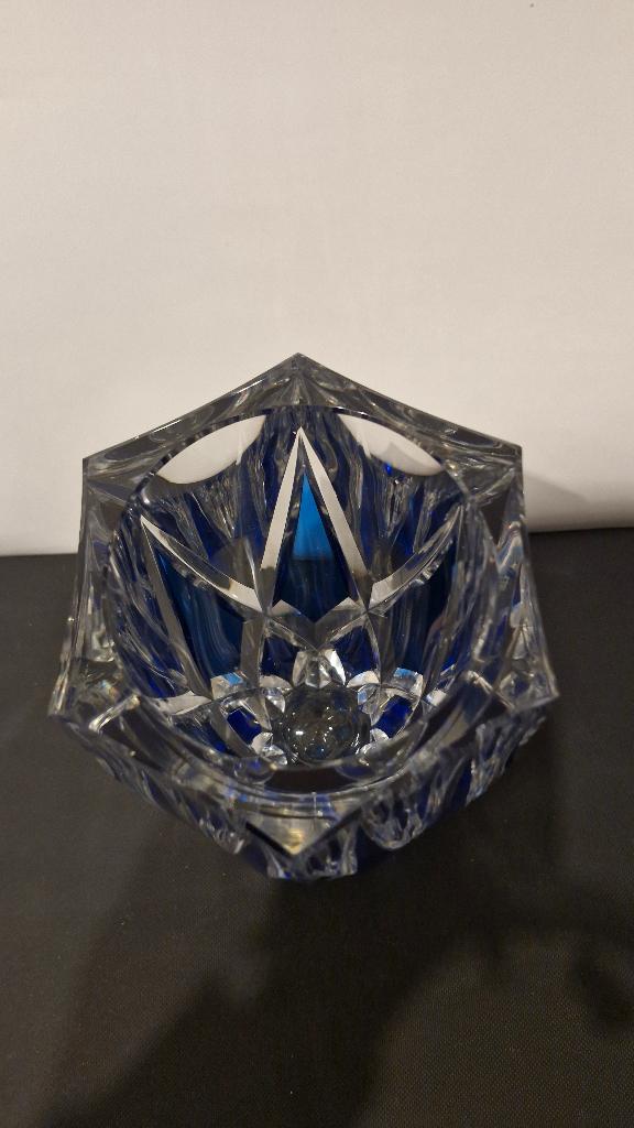 Val Saint-Lambert - Vase art déco signé bleu cobalt -, Enlèvement ou Envoi