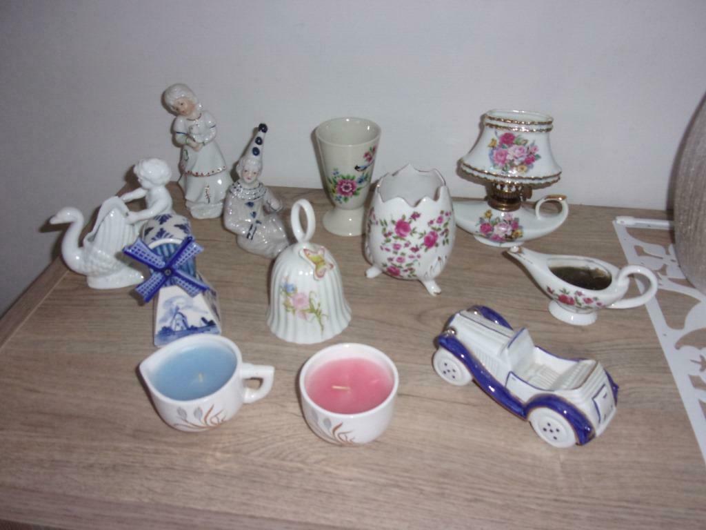 snuisterijen, kandelaars, delfmolen onder anderen, Ophalen of Verzenden, Gebruikt, Wit, Kaars