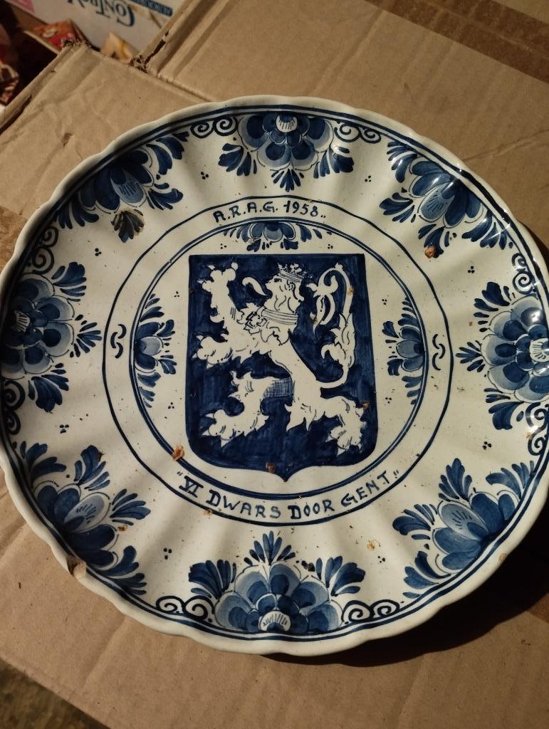 Bord Delft Gent 1958, diameter 24cm, Enlèvement ou Envoi