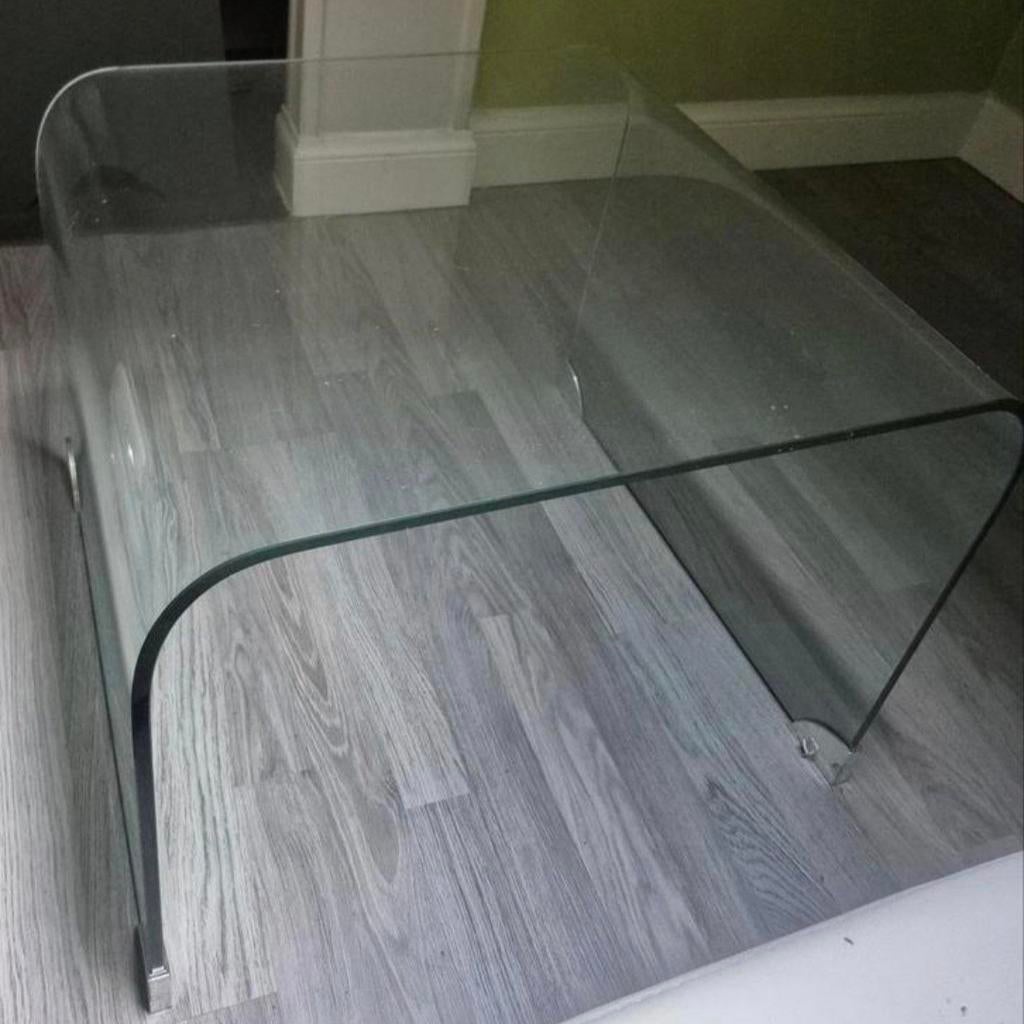 Vintage look glazen salontafel / bijzettafel, Enlèvement, Verre