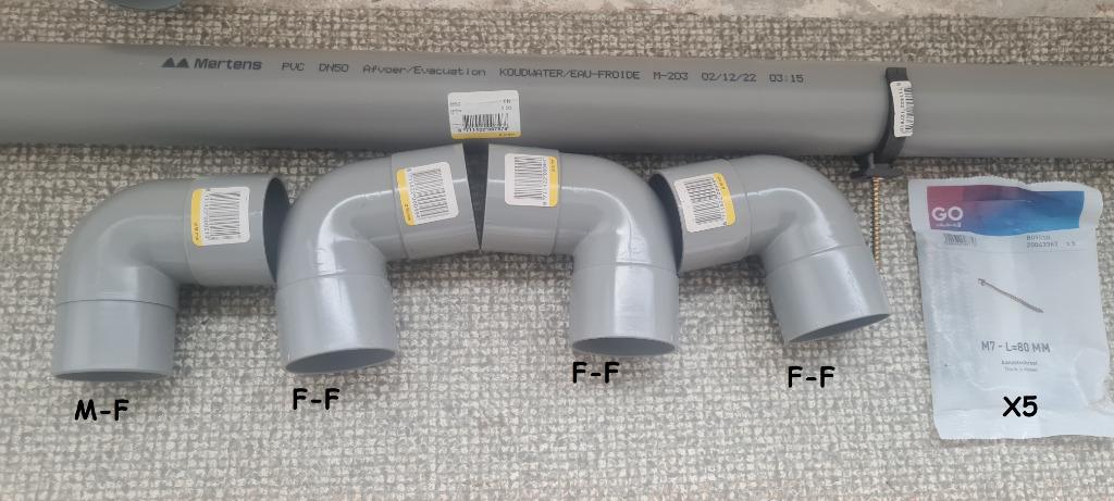 Nieuw PVC 50mm buis 3 meter & 5x50mm BOCHT 90, Ophalen, Nieuw