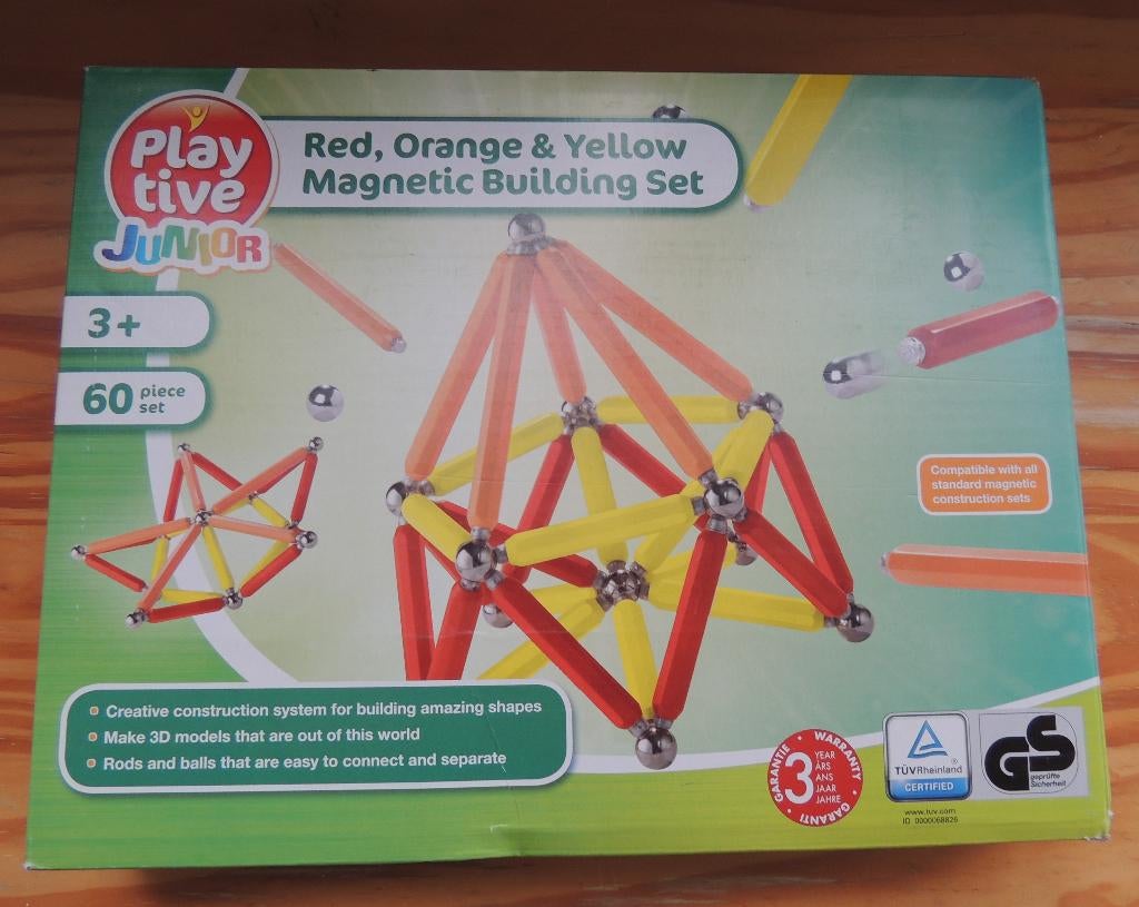 Set de construction magnétique Rouge Orange Jaune, Ophalen, Bouwen