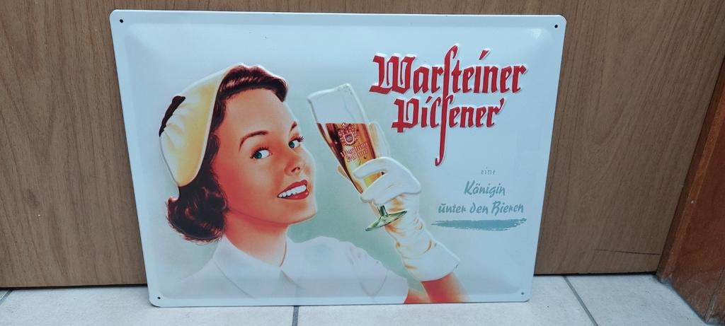 Metalen reclamebord Warsteiner Pilsener, Verzamelen, Ophalen of Verzenden, Nieuw, Reclamebord, Plaat of Schild, Overige merken