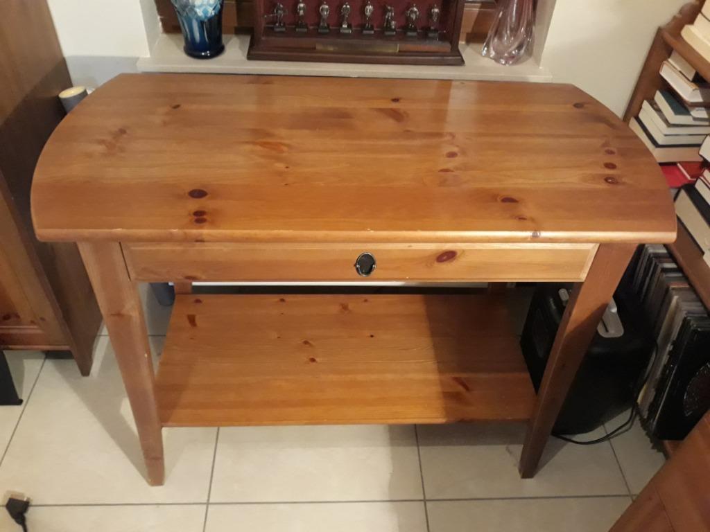 Grenen console met lade, Huis en Inrichting, Tafels | Sidetables, Ophalen, Gebruikt, 100 tot 150 cm, Grenenhout