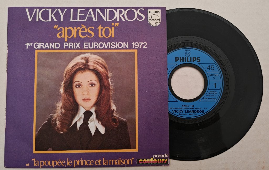 VICKY LEANDROS - Après toi (45t), Ophalen of Verzenden, Zo goed als nieuw, 7 inch, Pop