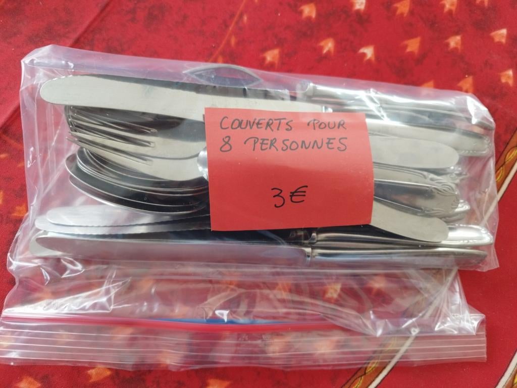 Lot couverts, Utilisé, Inox ou Chrome, Couverts en vrac, Résiste au lave-vaisselle