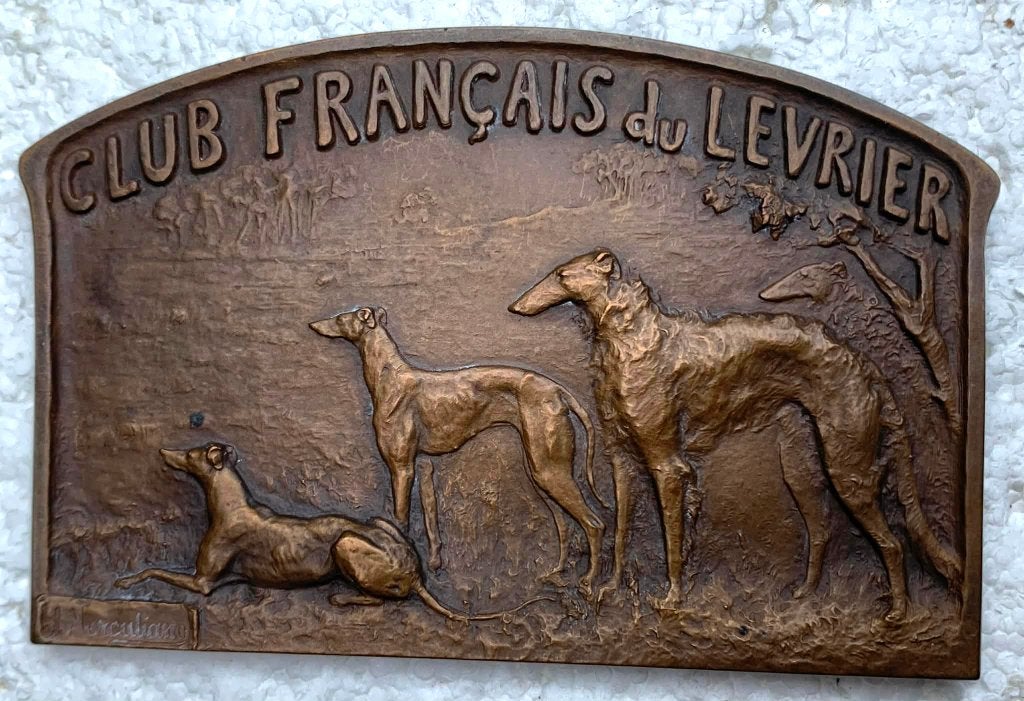 Medaille, penning Club Francais Levrier, Giacomo Merculiano, Ophalen of Verzenden, Brons