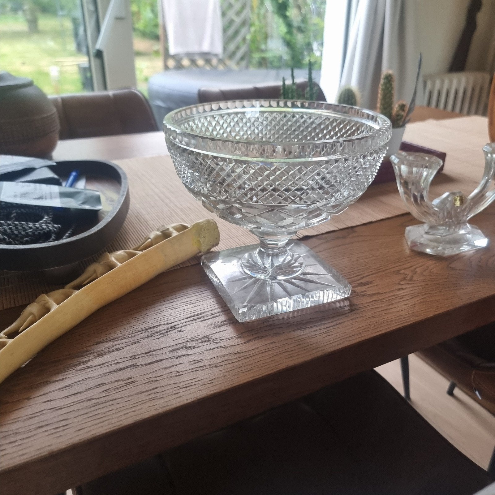 Coupe sur pied en cristal Val Saint-Lambert, Antiek en Kunst, Antiek | Glaswerk en Kristal