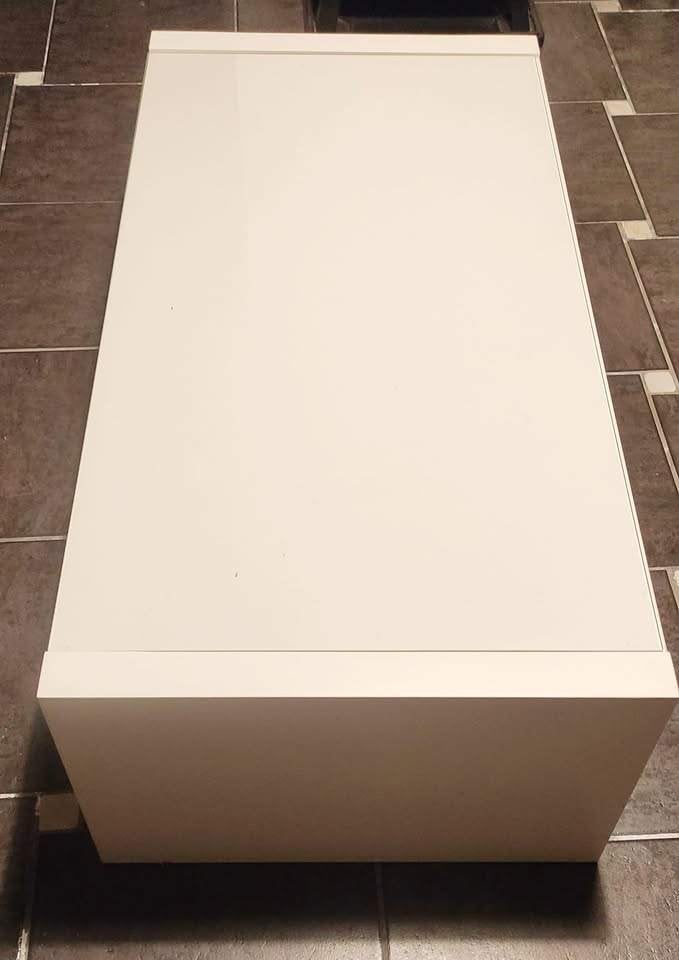 Salontafel met blad in glas, 100 à 150 cm, Autres essences de bois, Enlèvement, Utilisé