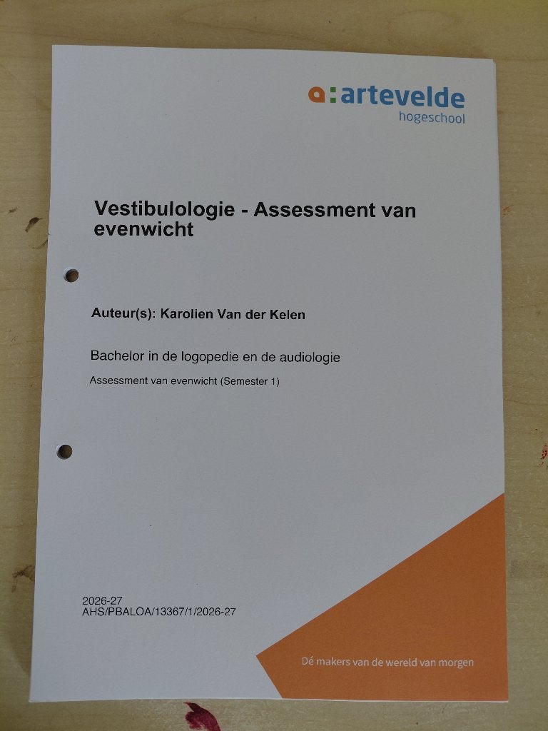 Vestibulologie - Assessement van evenwicht, Karolien Van der Kelen, Nieuw, Ophalen of Verzenden, Hogeschool