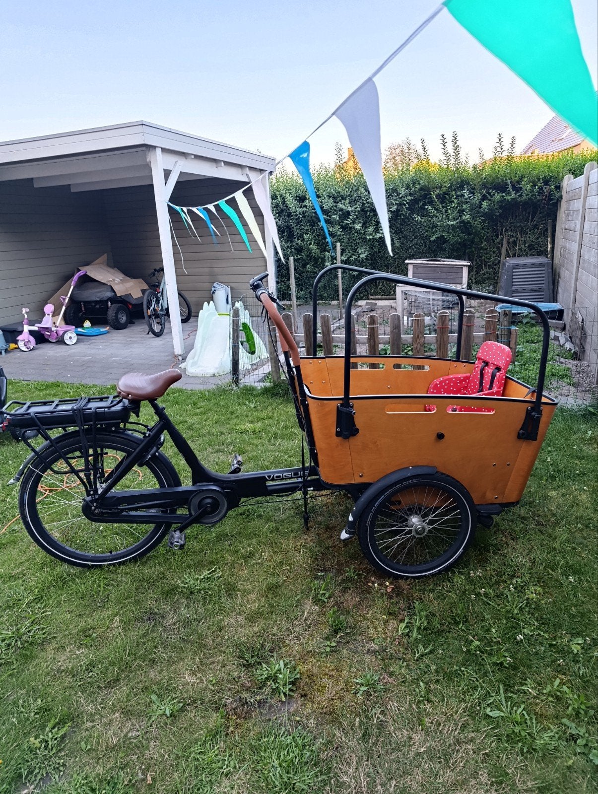 Elektrische bakfiets Vogue Carry 3, 4 kinderen of meer, Gebruikt, Elektrisch, Schijfrem