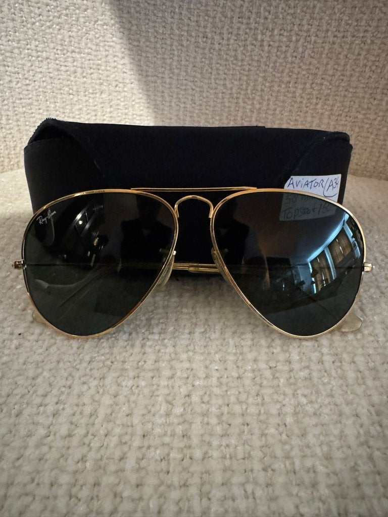 Vintage B&L Ray-Ban Aviator 58mm zonnebril G15 A34, Enlèvement ou Envoi, Utilisé, Lunettes de soleil, Ray-Ban