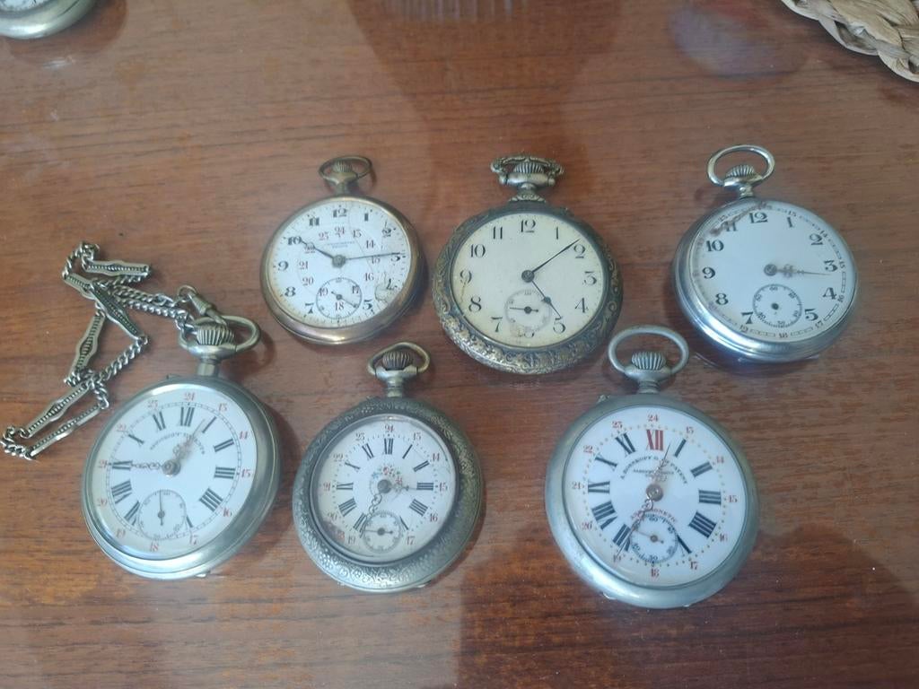 6 oude zakhorloges, Handtassen en Accessoires, Horloges | Antiek, Ophalen