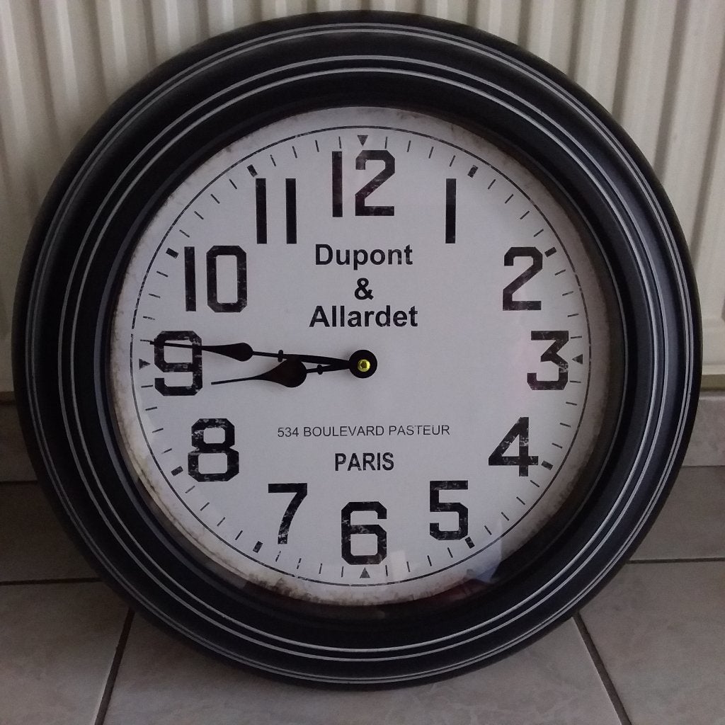 Grande horloge murale, cadre métallique, Enlèvement ou Envoi, Noir, Horloge murale