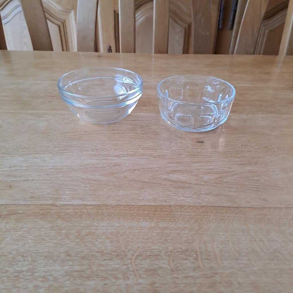 2 Petits pots en verre, Enlèvement ou Envoi, Comme neuf, Verre, Récipient(s)