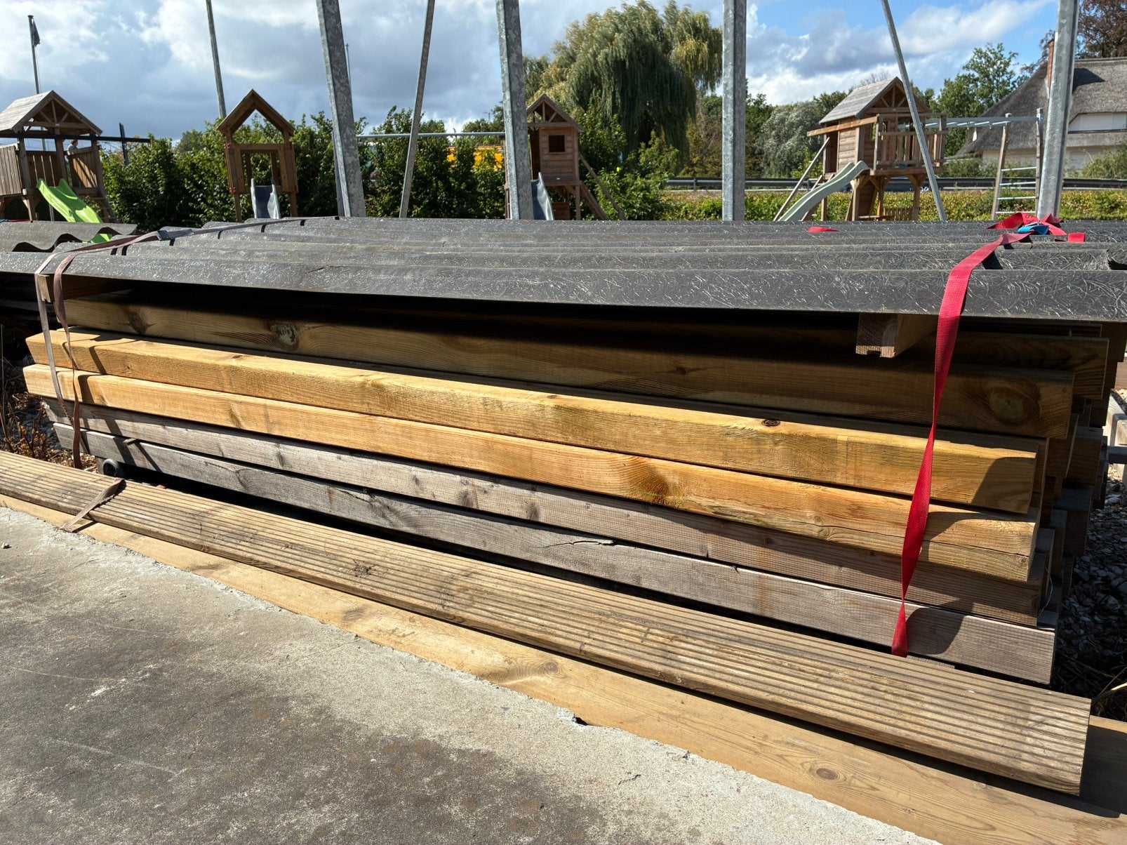 Grenen palen 9x9 2m70, Ophalen, Nieuw, Palen