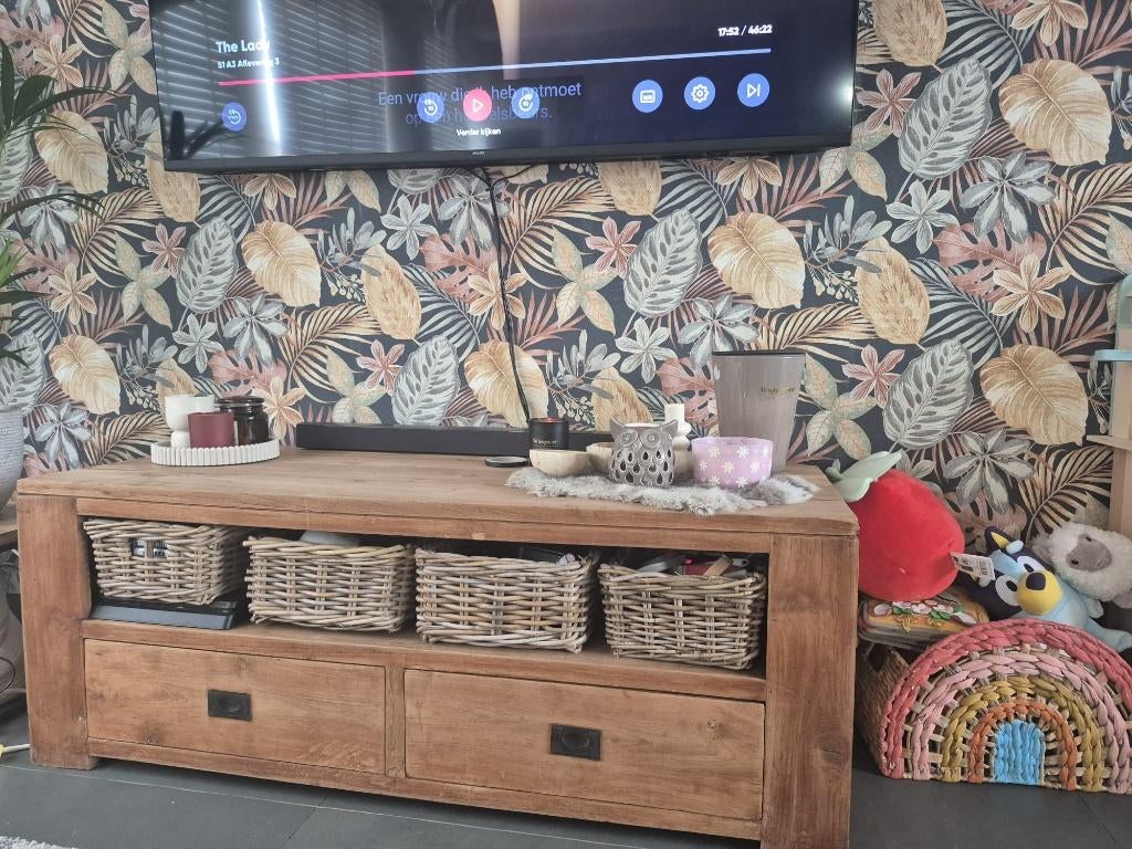 Tv kast Teak, Huis en Inrichting, Ophalen, 100 tot 150 cm, Teakhout, Zo goed als nieuw