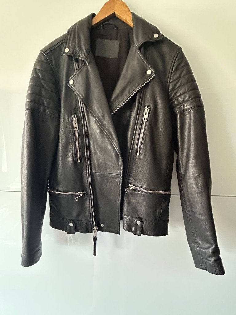 All Saints - lederen jas - maat S, Kleding | Heren, Jassen | Winter, All Saints, Zwart, Ophalen of Verzenden, Zo goed als nieuw