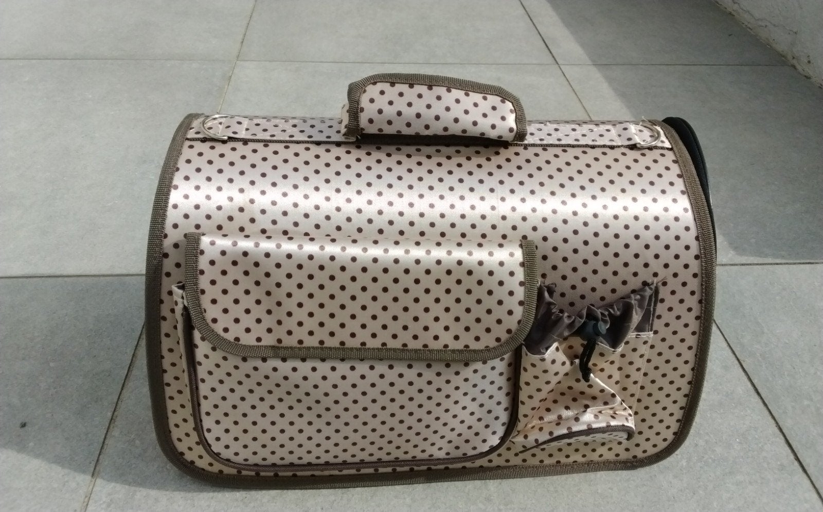 Draagmandje voor klein hondje, Handtassen en Accessoires, Beautycases, Ophalen, Zo goed als nieuw, Beige, Hardcase