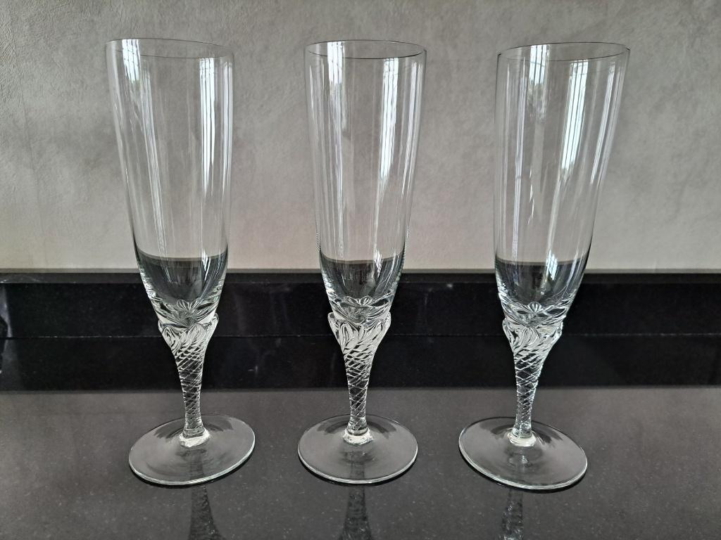 3 champagneglazen, Huis en Inrichting, Ophalen, Zo goed als nieuw, Glas, Glas of Glazen