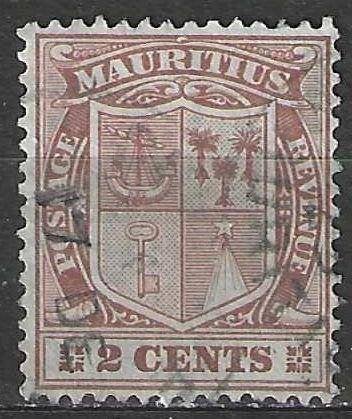 Maurice 1900/1902 - Yvert 100 - Armoiries - 2 c. (ST), Timbres & Monnaies, Timbres | Afrique, Affranchi, Envoi