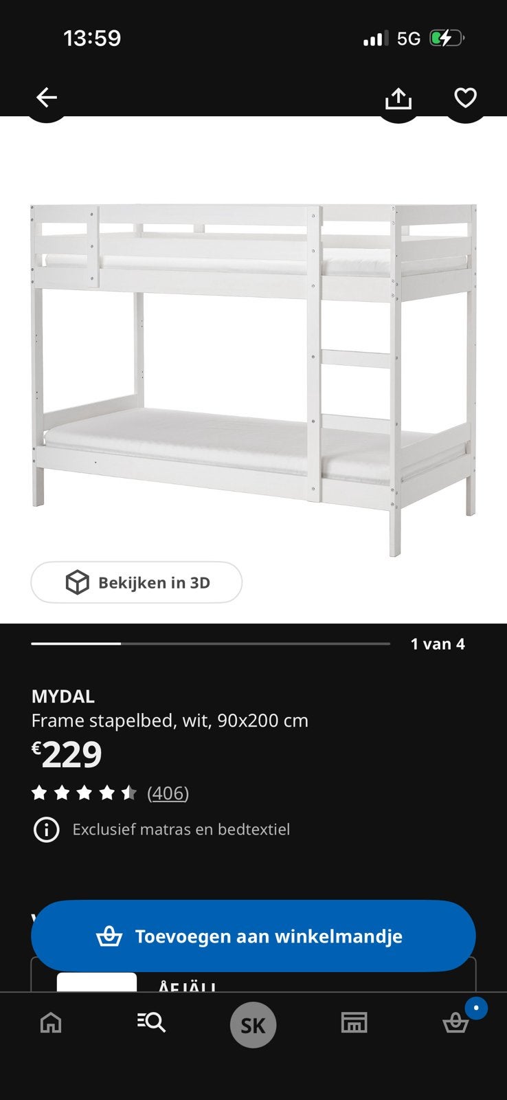 Stappelbed ikea, Enlèvement, Comme neuf