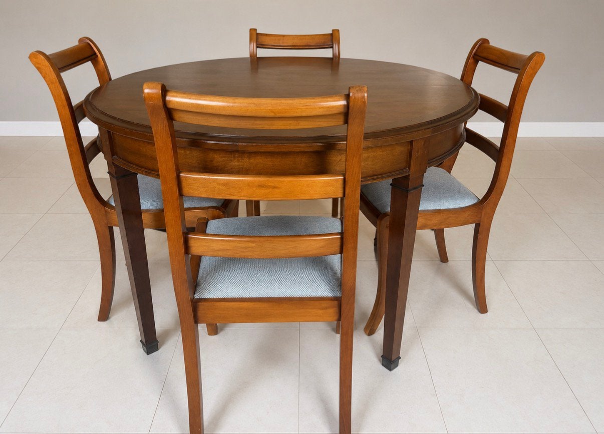 Eettafel, stoelen en lange kast (woonkamer), Maison & Meubles, Salles à manger complètes, Enlèvement, Utilisé