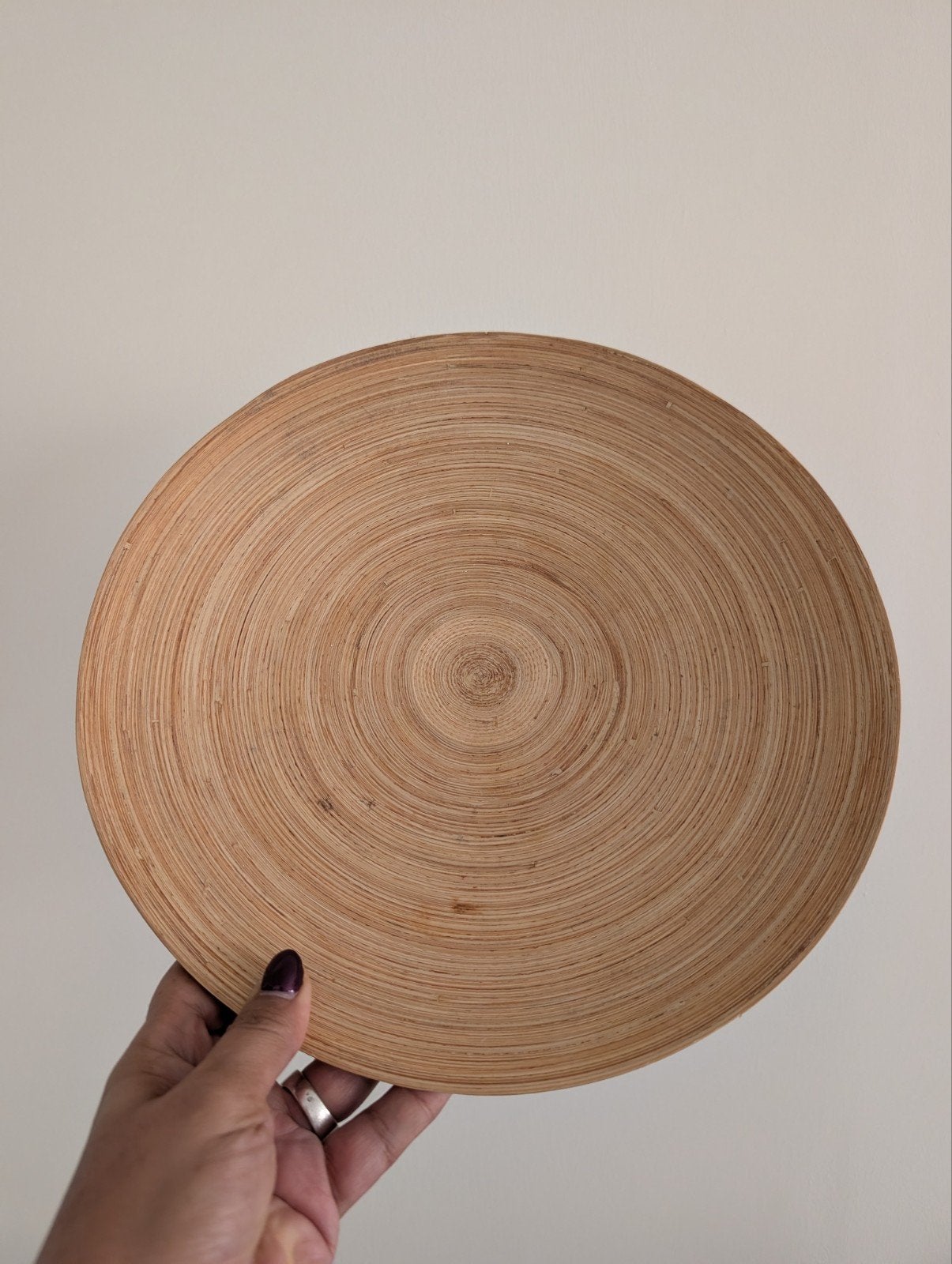 Plateau décoratif Ikea Hultet en bambou – vide-poches, Enlèvement ou Envoi, Rond, Comme neuf, Bois