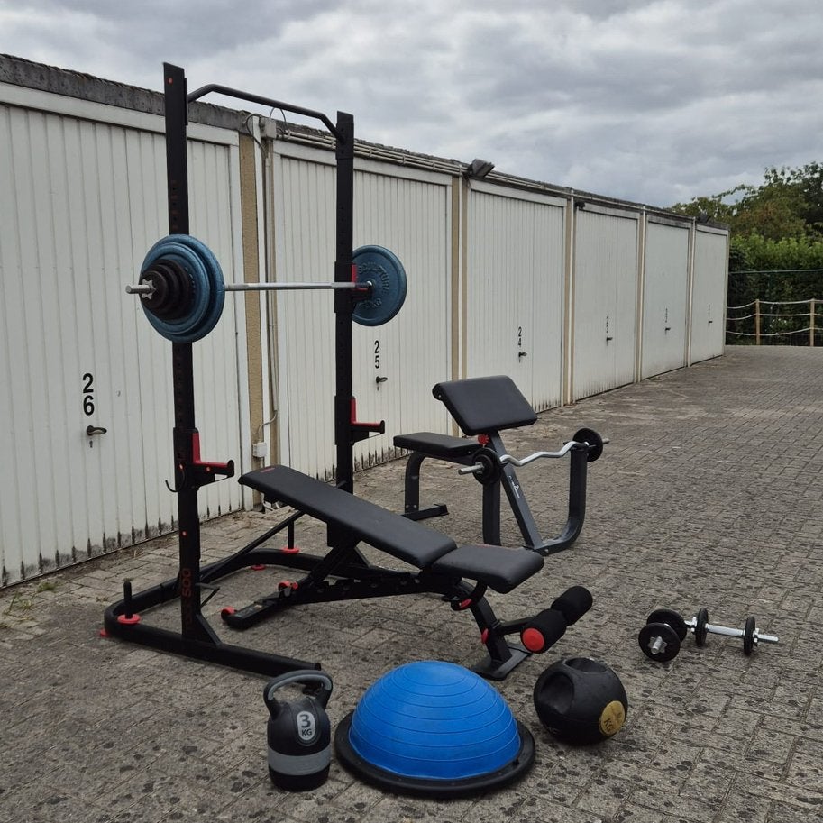 Volledige homegym + 100kg, Ophalen, Zo goed als nieuw, Armen