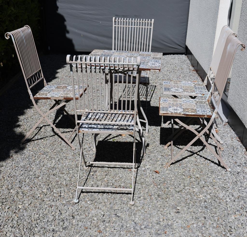 Set de jardin en mosaïque Toulouse 1 x table + 5 chaises, Salons de jardin, Enlèvement, Utilisé, Autres matériaux