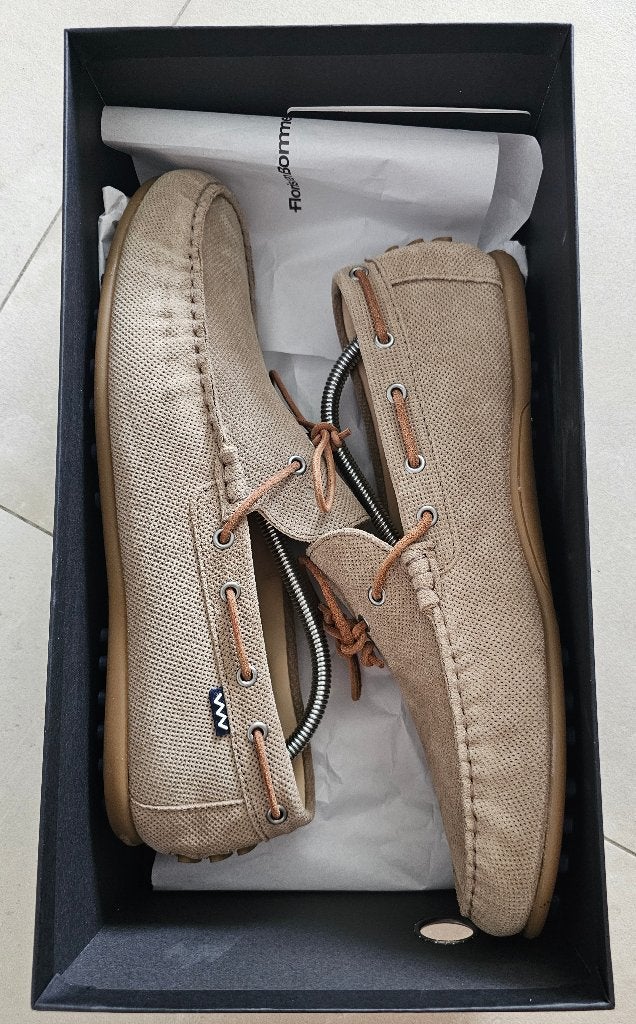 Floris van Bommel moccasin/loafer daim - brun clair - 44,5, Neuf, Enlèvement ou Envoi, Espadrilles et Mocassins, Floris van Bommel