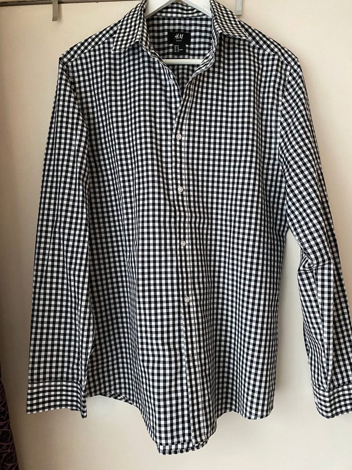 H&M Slim Fit geruit hemd - Maat M, Kleding | Heren, Overhemden, Ophalen of Verzenden, Zo goed als nieuw
