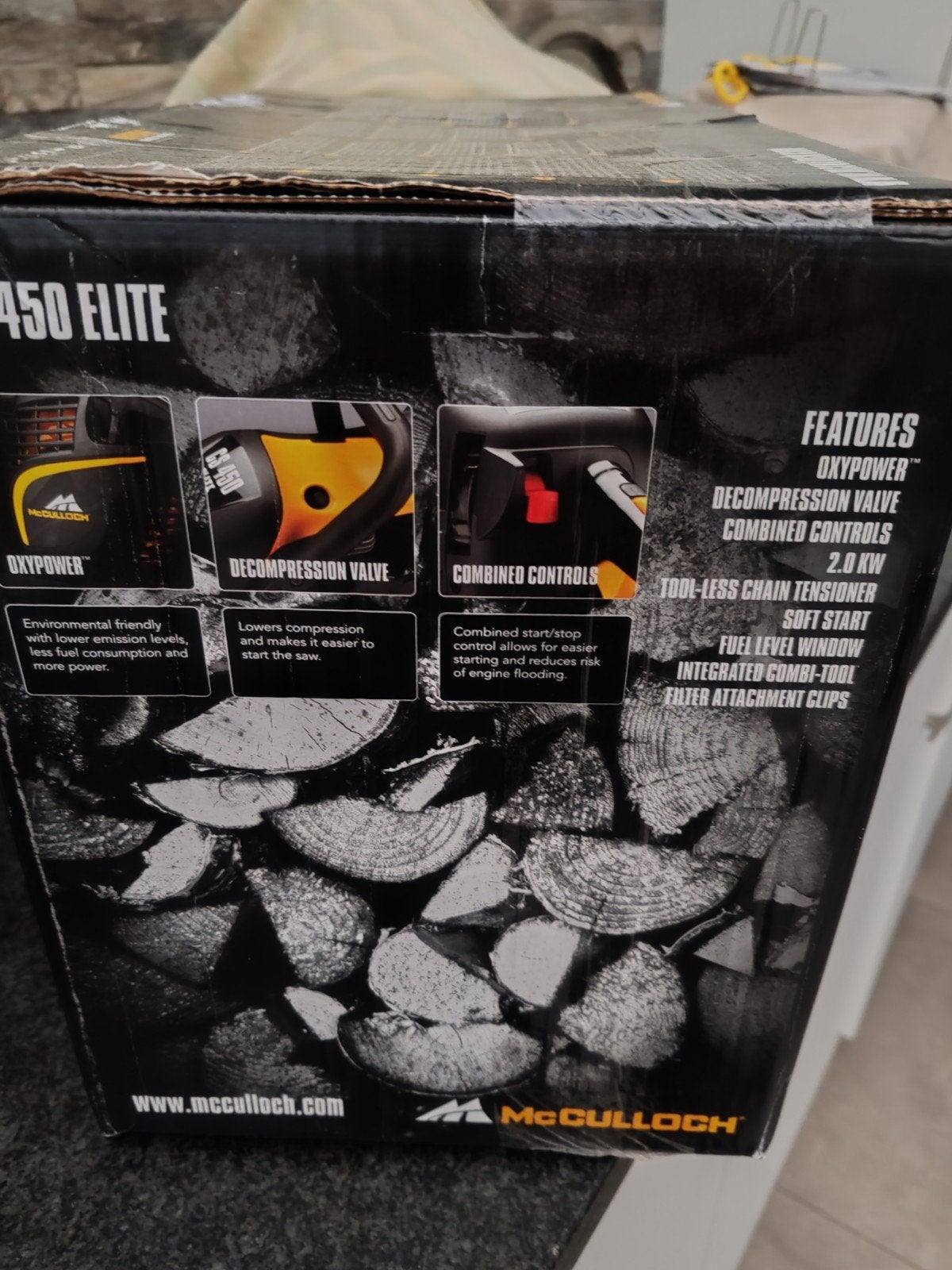 Benzine kettingzaag mcculloch CS 450 elite, Tuin en Terras, Ophalen, Benzine