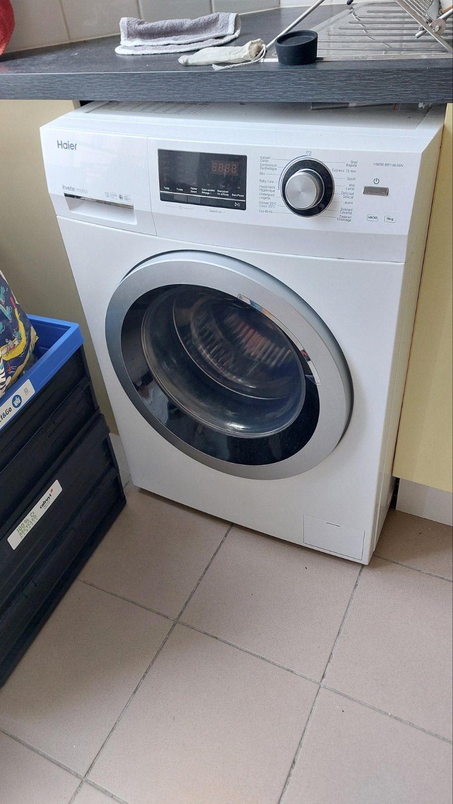 Lave linge Haier très bon état 9kg, Electroménager, 1200 à 1600 tours, Classe énergétique A ou plus économe, Comme neuf, Enlèvement