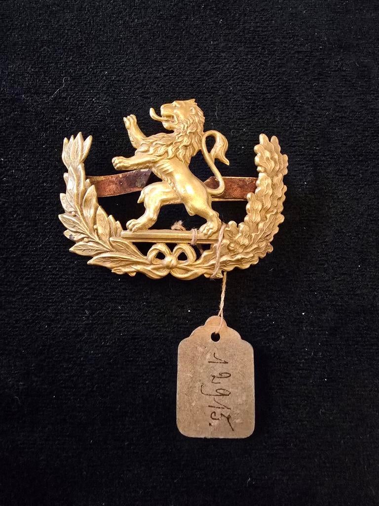 Shako-insigne, voormalige koninklijke militaire school, Belg, Verzamelen, Militaria | Algemeen, Ophalen of Verzenden